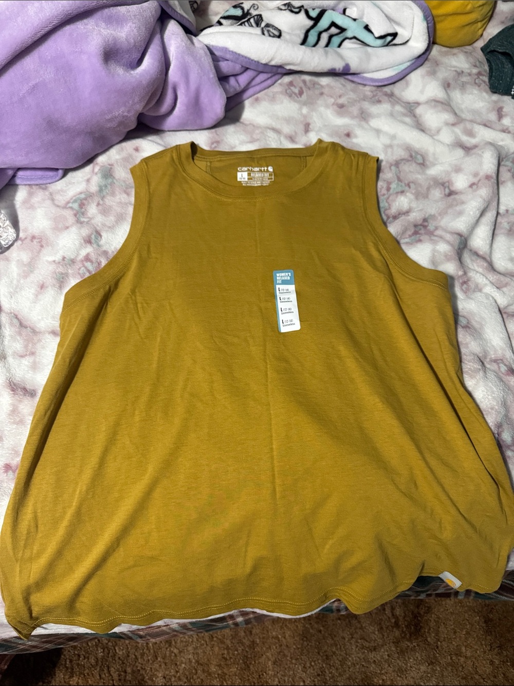 Carhartt Women’s Mustard Sleeveless Crew Tank Top